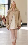Aje Cambria Double-breasted Leather Jacket In Brown