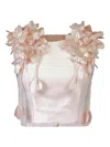 Aje Camille Floral-appliqué Top In Pink
