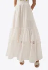 Aje Chant Tiered Maxi Skirt In White