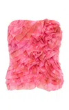 Aje Charmed Strapless Ruffled Bustier Top In Pink