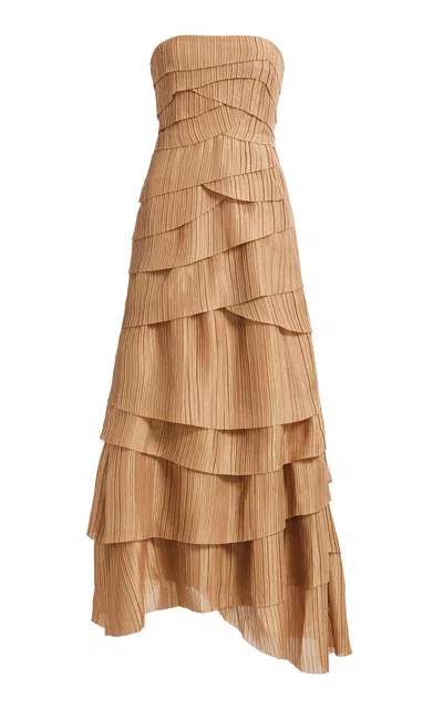 Aje Chloe Pleated Gown - In Gold