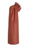 Aje Cira Linen-blend Midi Dress In Orange
