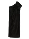 Aje Cira One-shoulder Embellished Draped Linen-blend Maxi Dress In Black