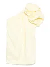 Aje Cira One-shoulder Embellished Draped Linen-blend Mini Dress In Yellow