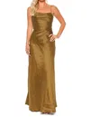 Aje Clarice Draped Maxi Dress In Deep Olive In Green