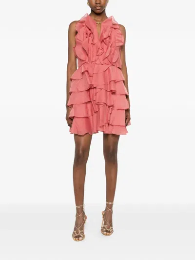 Aje Cleio Layered Mini Dress In Pink