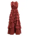 Aje Cleo Gown In Burgundy