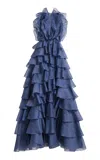 Aje Cleo Ruffled Gown - In Blue