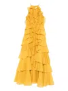Aje Cleo Ruffled Gown Maxi Dress In Yellow