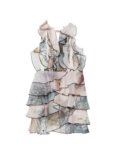 Aje Cleo Ruffled Mini Dress In Multi