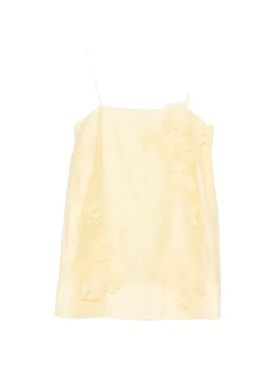 Aje Cloudscape Floral-appliqué Blouse In Yellow