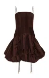 Aje Contour Ruffled Mini Dress - In Brown