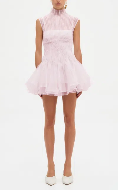 Aje Cosima Pleated Mini Dress In Pink