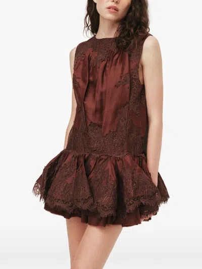 Aje Cressida Lace-trim Ruffled Mini Dress In Yellow
