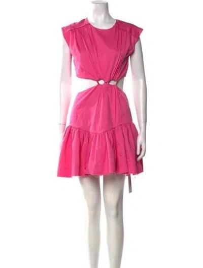 Pre-owned Aje Crew Neck Knee-length Dress In Pink