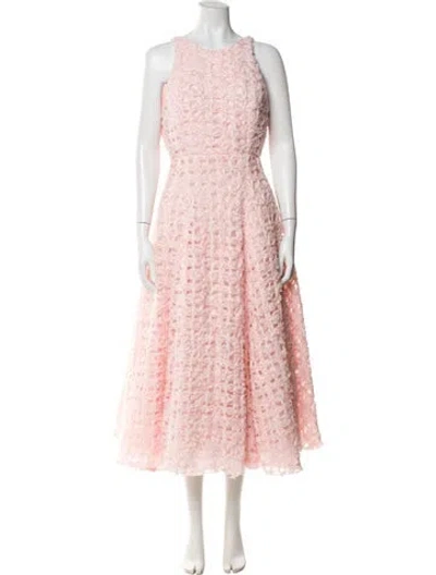 Pre-owned Aje Crew Neck Long Dress In Pink