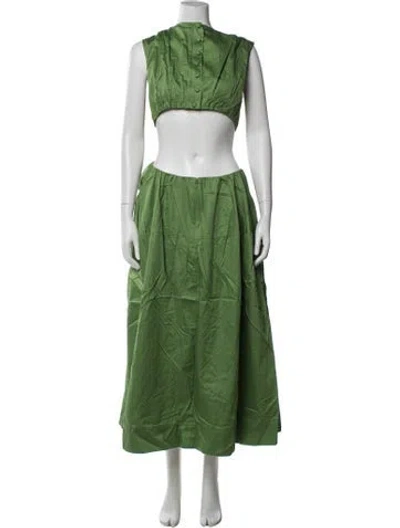 Pre-owned Aje Crew Neck Long Dress W/ Tags In Green