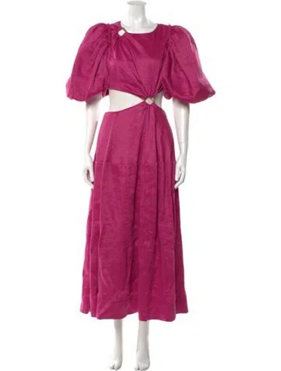 Pre-owned Aje Crew Neck Long Dress W/ Tags In Pink