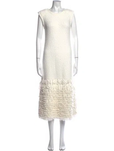 Pre-owned Aje Crew Neck Midi Length Dress W/ Tags In Neutral