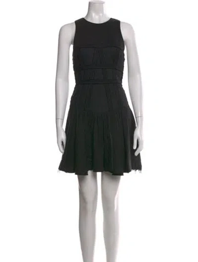 Pre-owned Aje Crew Neck Mini Dress In Black