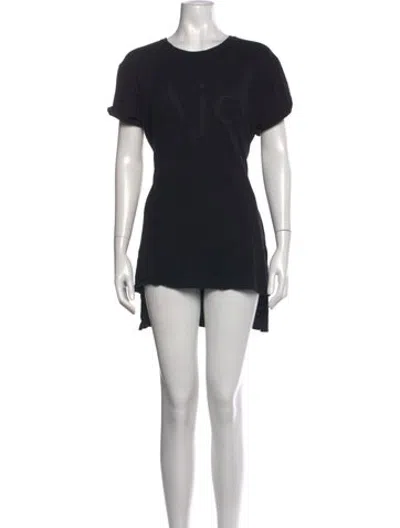 Pre-owned Aje Crew Neck Mini Dress In Black
