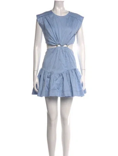 Pre-owned Aje Crew Neck Mini Dress In Blue