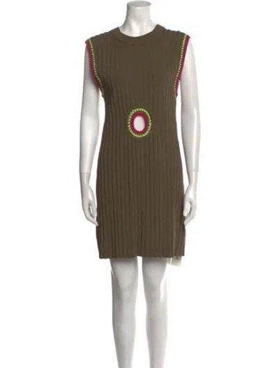 Pre-owned Aje Crew Neck Mini Dress In Green