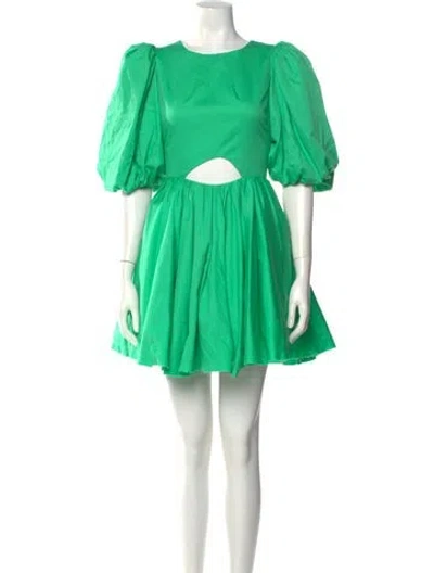 Pre-owned Aje Crew Neck Mini Dress In Green