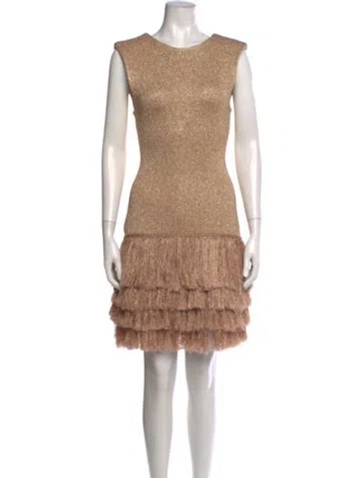 Pre-owned Aje Crew Neck Mini Dress In Neutral