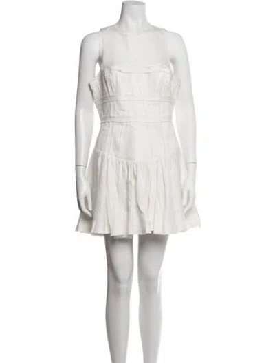 Pre-owned Aje Crew Neck Mini Dress In Neutrals