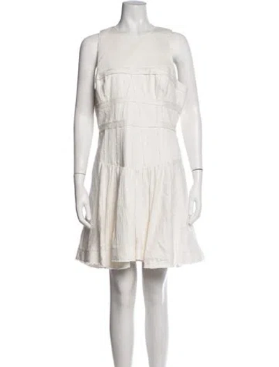 Pre-owned Aje Crew Neck Mini Dress In Neutrals
