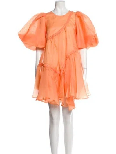 Pre-owned Aje Crew Neck Mini Dress In Orange