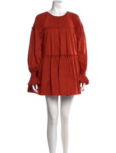 Pre-owned Aje Crew Neck Mini Dress In Orange