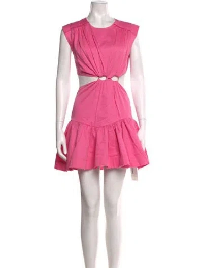 Pre-owned Aje Crew Neck Mini Dress In Pink