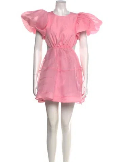 Pre-owned Aje Crew Neck Mini Dress In Pink