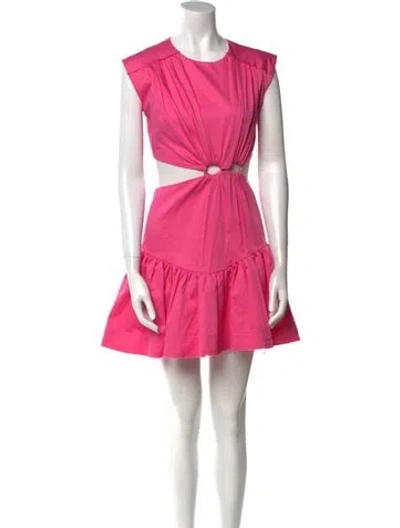 Pre-owned Aje Crew Neck Mini Dress In Pink