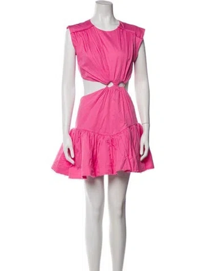 Pre-owned Aje Crew Neck Mini Dress In Pink