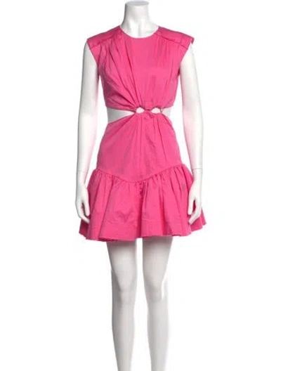 Pre-owned Aje Crew Neck Mini Dress In Pink
