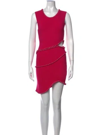Pre-owned Aje Crew Neck Mini Dress In Pink