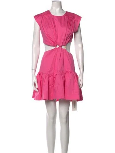 Pre-owned Aje Crew Neck Mini Dress In Pink