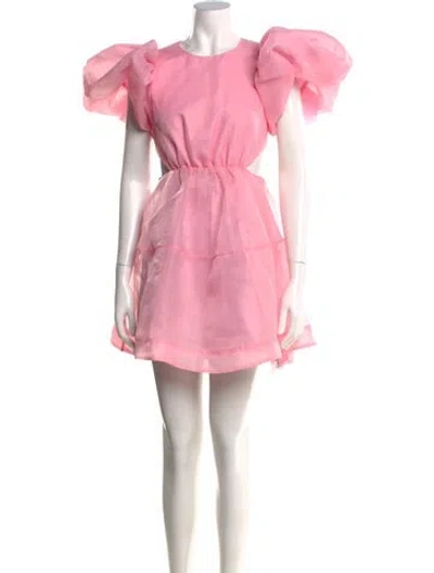 Pre-owned Aje Crew Neck Mini Dress In Pink