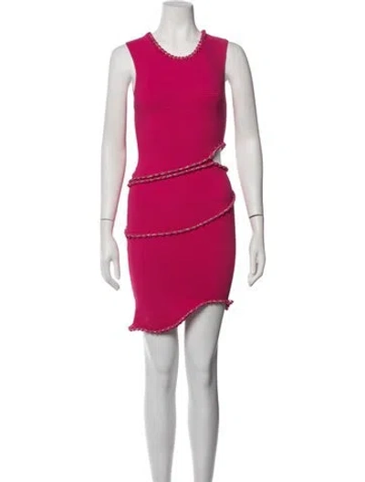 Pre-owned Aje Crew Neck Mini Dress In Pink