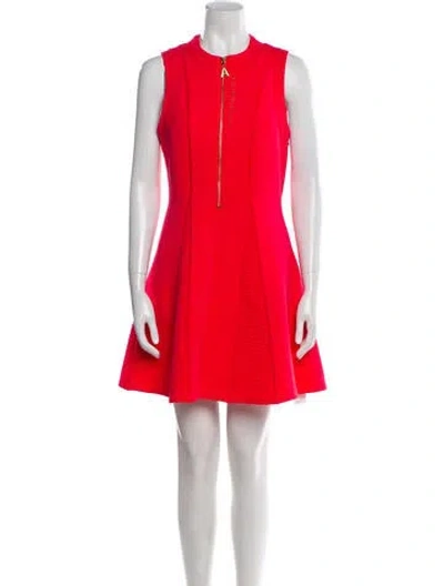 Pre-owned Aje Crew Neck Mini Dress In Red