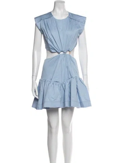 Pre-owned Aje Crew Neck Mini Dress W/ Tags In Blue