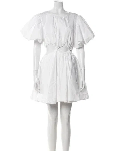 Pre-owned Aje Crew Neck Mini Dress In White