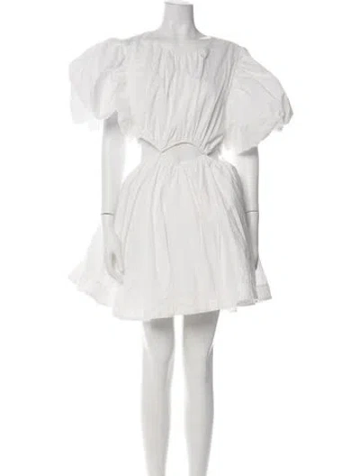 Pre-owned Aje Crew Neck Mini Dress In White
