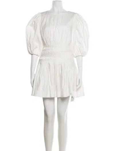 Pre-owned Aje Crew Neck Mini Dress In White