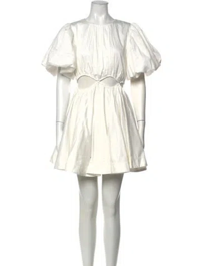 Pre-owned Aje Crew Neck Mini Dress In Yellow