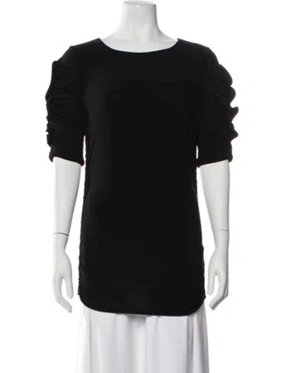 Pre-owned Aje Crew Neck Short Sleeve Top In Blue