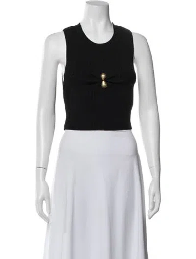 Pre-owned Aje Crew Neck Sleeveless Crop Top W/ Tags In Black